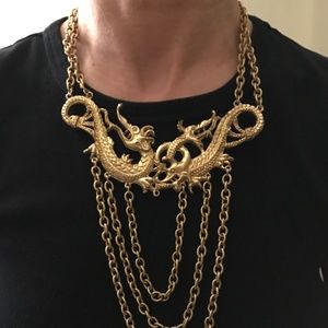Twisted Dragons gold necklace